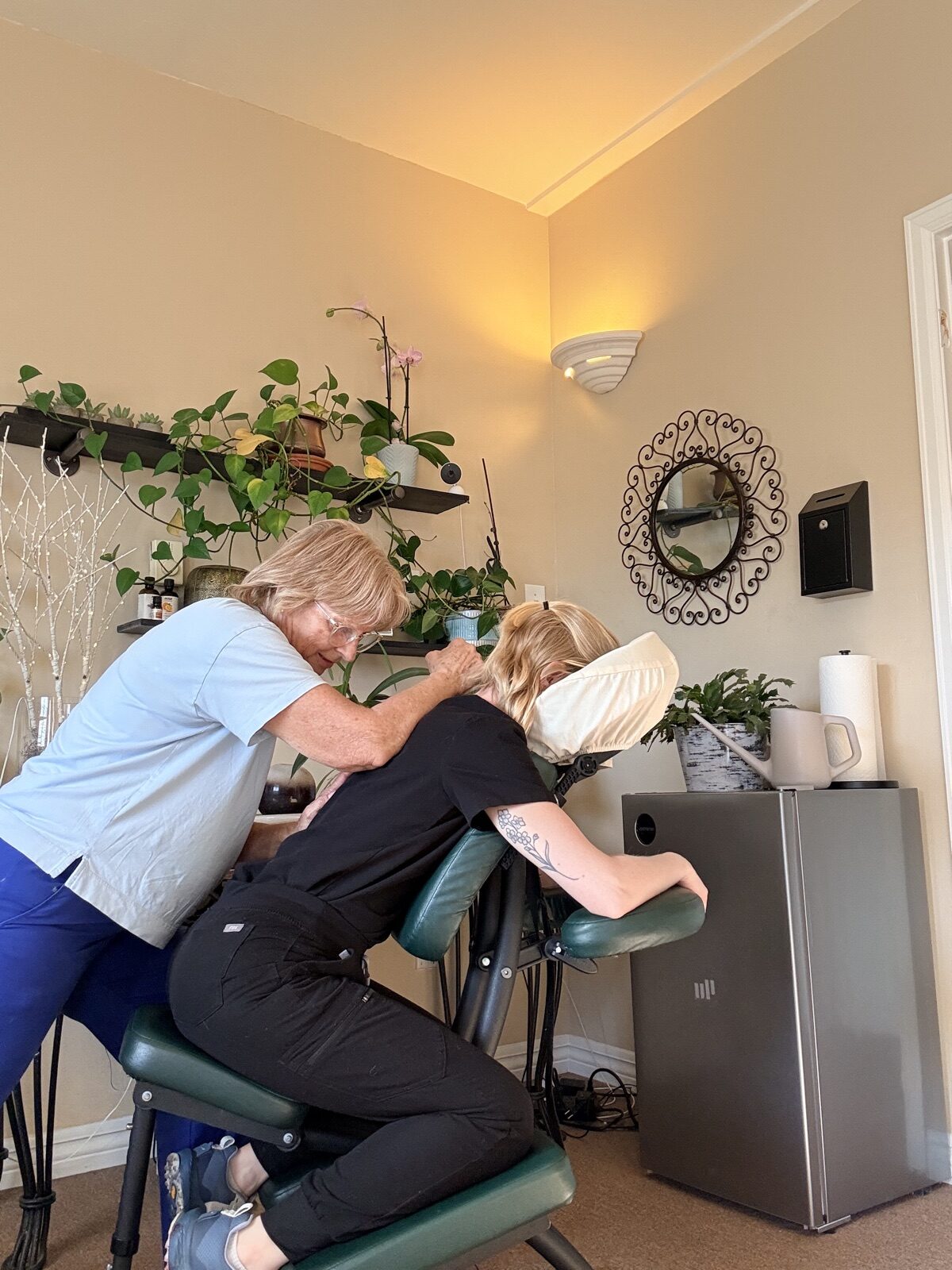 Chair massage therapy session in Grand Junction, Colorado